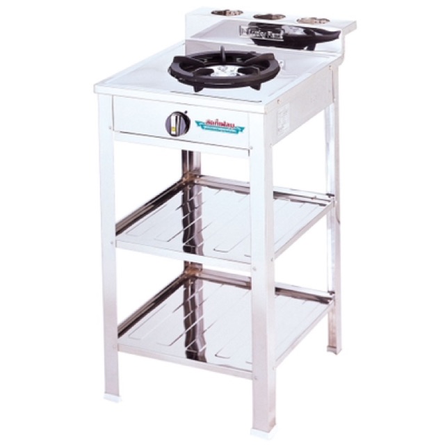 เตาแก๊สลัคกี้เฟลม รุ่น AT-502R ระดับการปรับไฟ 4 ระดับ สแตนเลสทั้งตัว พร้อมอุปกรณ์หัวปรับแรงดัน ครบชุด