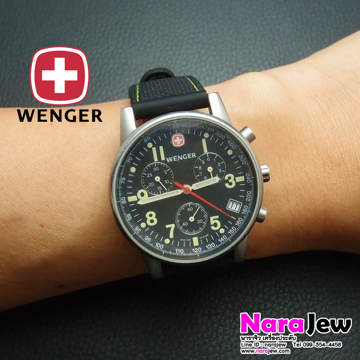 นาฬิกา Wenger รุ่น 7072X มีพรายน้ำ Swiss Made หลุดจำนำ **เรือนนี้ข้อมือ 14~20 ซม **