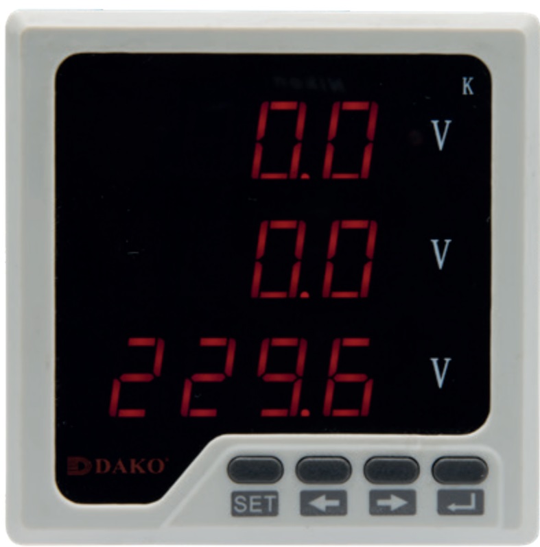 "DAKO"ST96-3V DIGITAL 3 PHASE VOLT METER LED DISPLAY โวลท์มิเตอร์ 3 ช่อง หน้าจอ LED