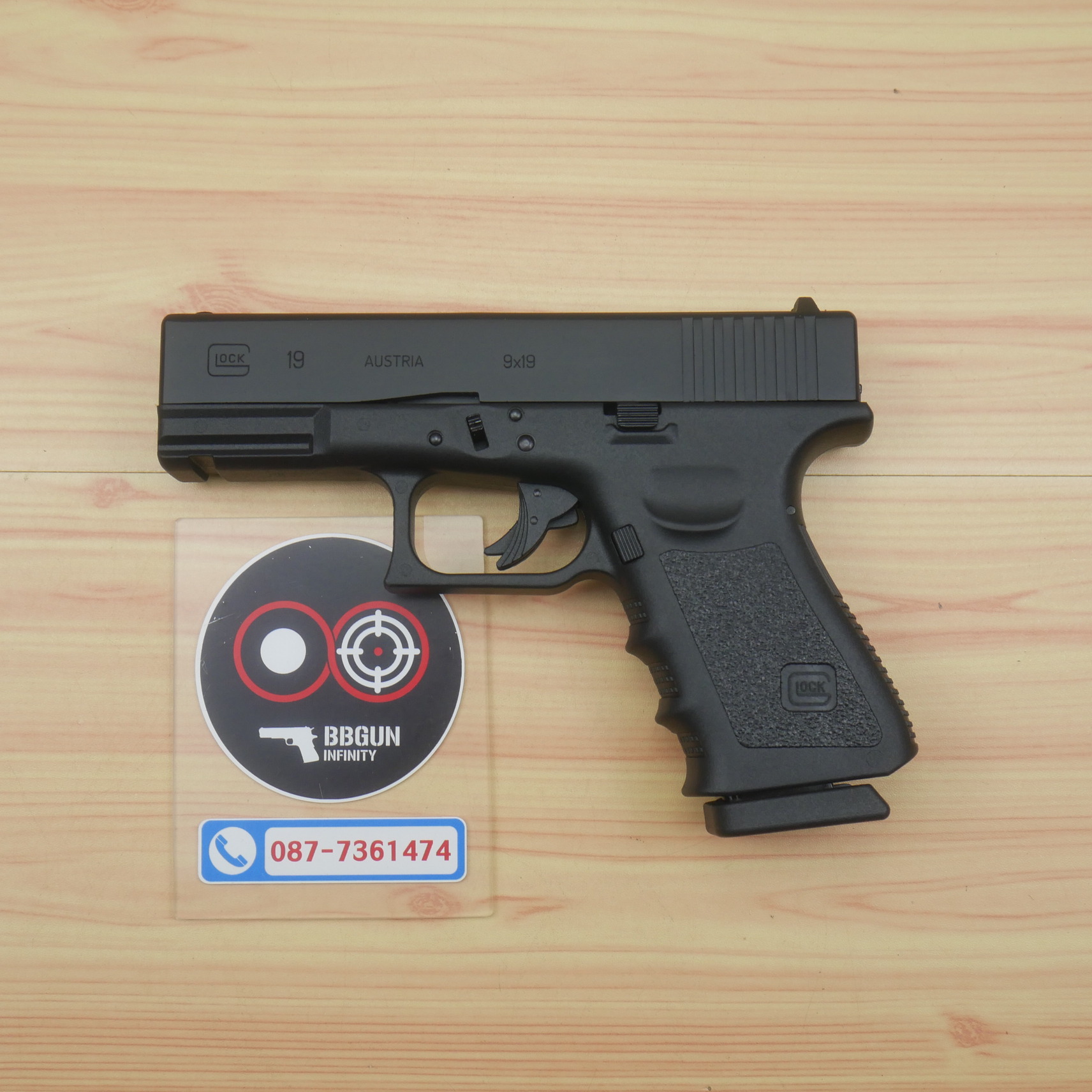 แบลงค์กัน KUZEY GLOCK19 FULL MARKING สีดำ blank gun (แถม 2 แม็กกาซีน กล่องใส่ปืน)
