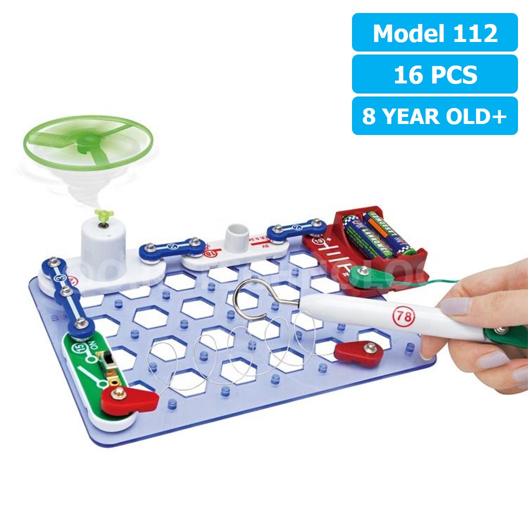 (Model 112) ชุดเรียนรู้ วงจรไฟฟ้าเบื้องต้น 16pcs Electronic Building Blocks 112 ชุดส่งเสริมการเรียนรู้ วงจรอิเล็กทรอนิกส์ Learning kit