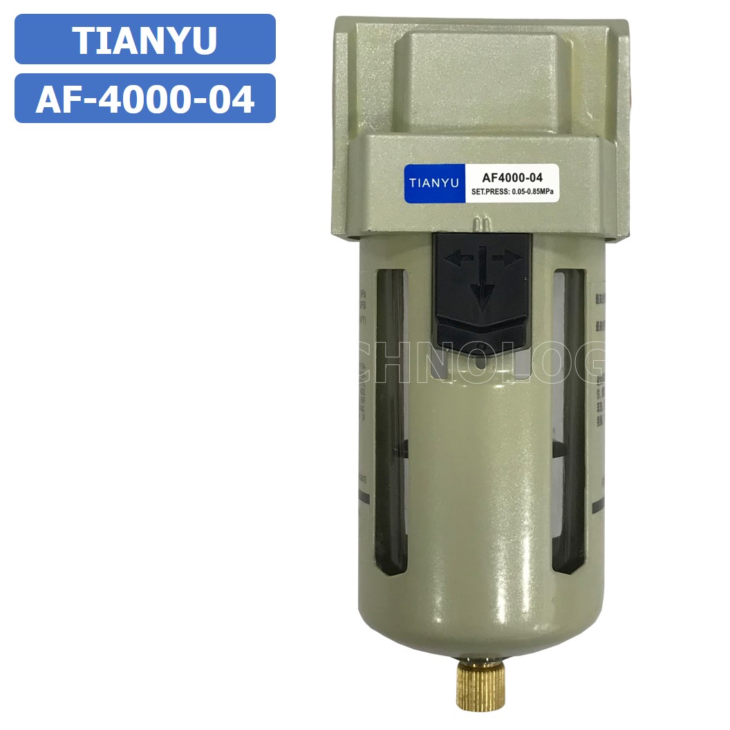 AF4000-04 ตัวกรองลม ชุดกรองลมดักน้ำ Manual Drain อุปกรณ์ปรับปรุงคุณภาพลม Air Filter Pneumatic TIANYU AF-4000-04