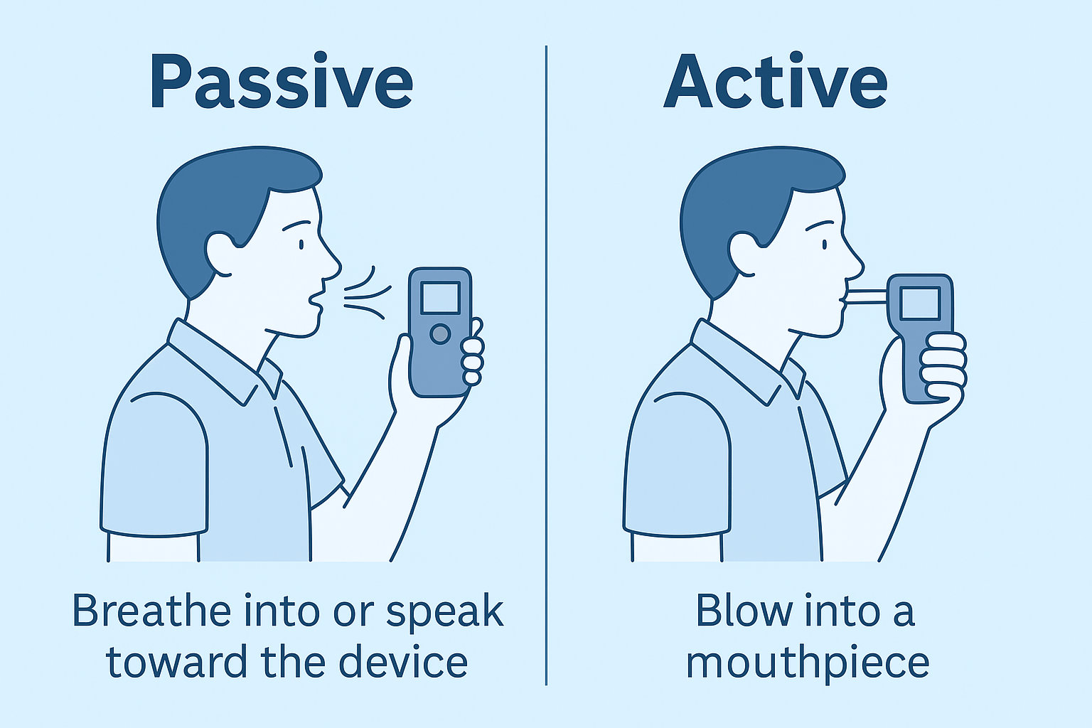โหมด Active และ Passive ของเครื่องวัดแอลกอฮอล์