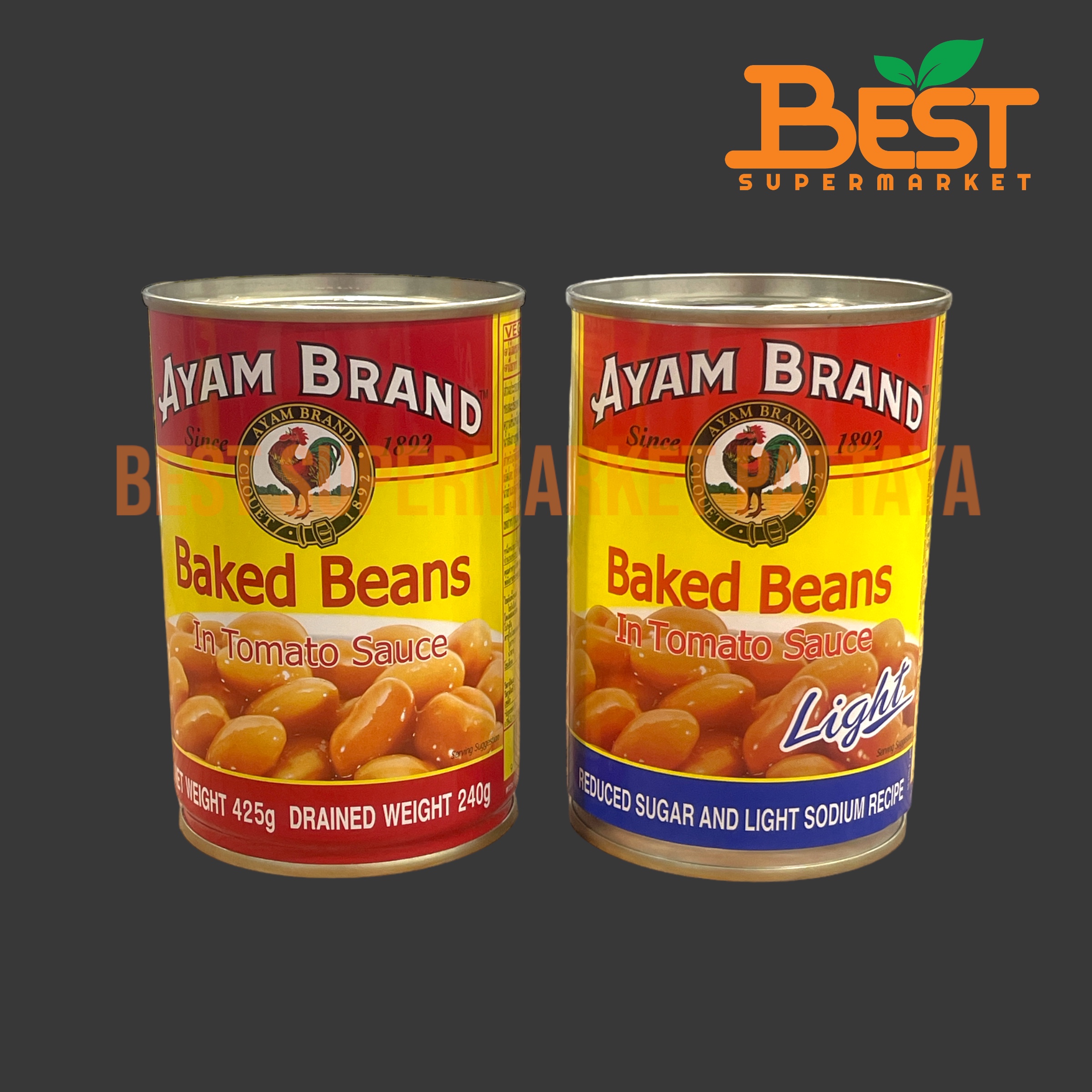 อะยัม ถั่วขาวในซอสมะเขือเทศ 425 กรัม Ayam Baked Beans in Tomato Sauce 425 g.