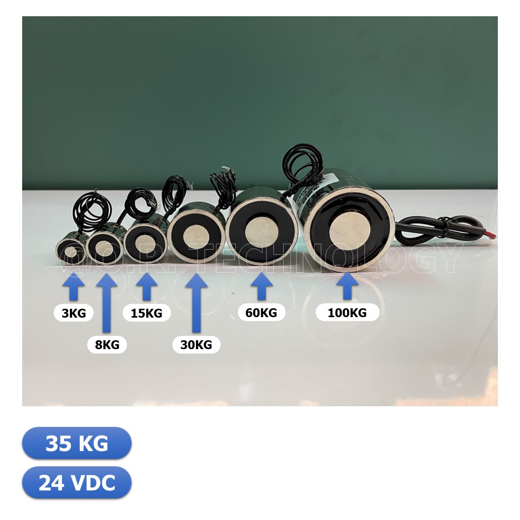 (1ชิ้น) NC476 แม่เหล็กไฟฟ้า โซลินอยด์ดูดโลหะ อิเล็กโตแมกเนท แม่เหล็กดูดไฟฟ้า P40/25 DC24V Solenoid Electric Sucker Electromagnet 35KG