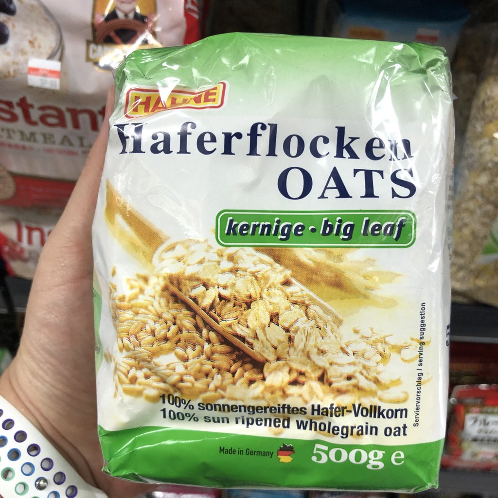 ฮาทเน่ เกล็ดข้าวโอ๊ต หยาบ 500 กรัม Hahne Oat Flakes Big Leaf 500 g.