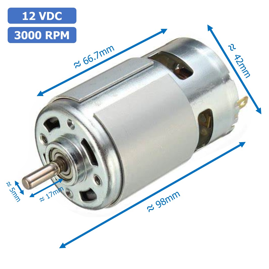 (1ชิ้น) JB179 มอเตอร์ 775 12VDC 3000RPM มอเตอร์ความเร็วสูง มอเตอร์สว่าน แกนขนาด 5mm DC Motor 775 D Shaft