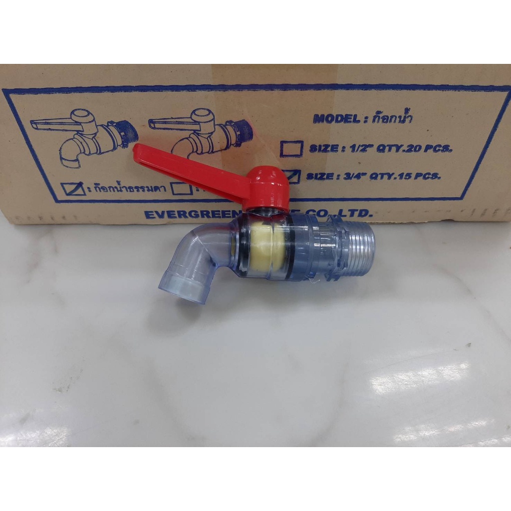 ก๊อกบอลสีใส 1/2 , 3/4 อย่างดี CK (ราคารวมแวท) ก๊อกนํ้าปะปา สแตนเลส ติดผนัง อเนกประสงค์