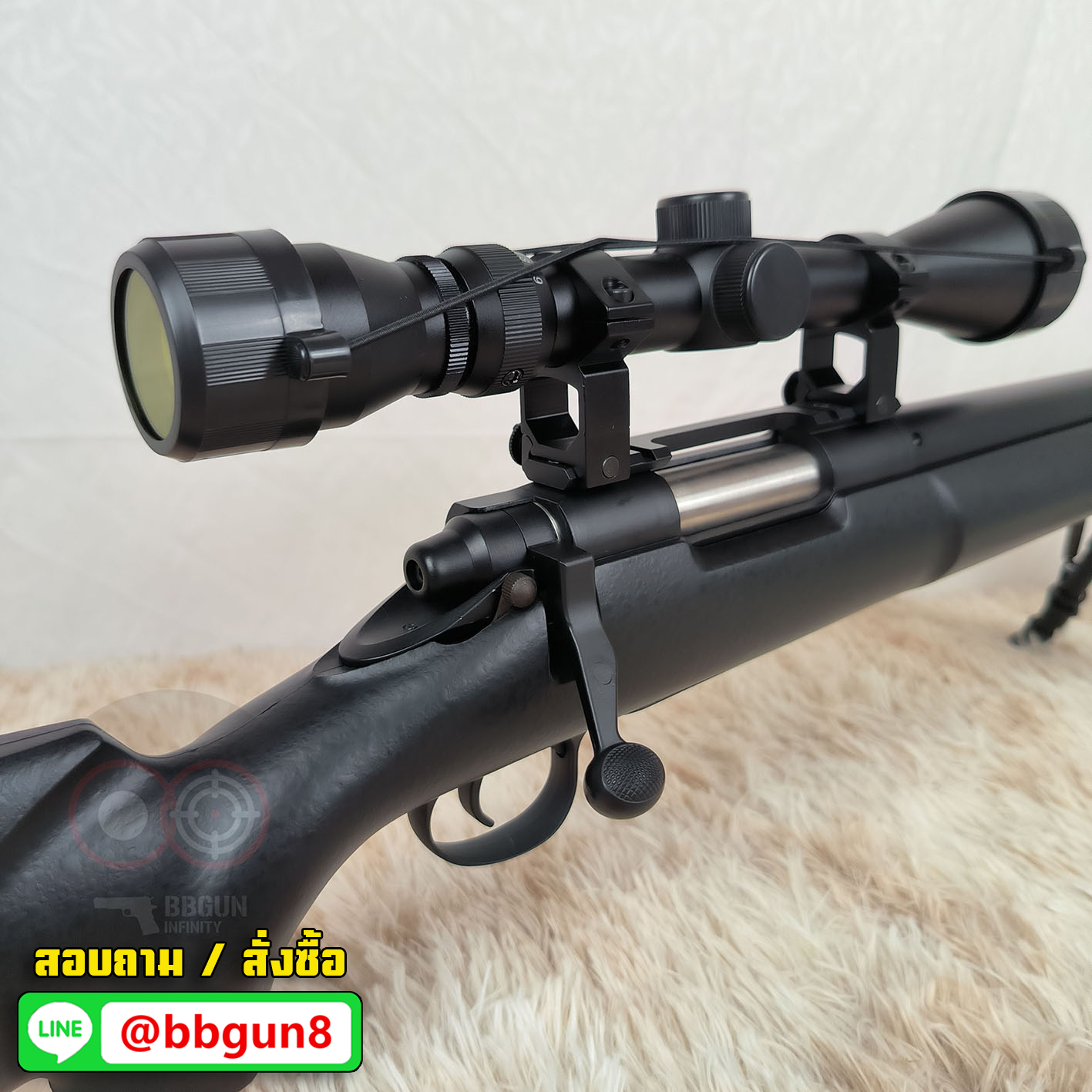 ปืนบีบีกันสไนเปอร์ A&K Remington 700 M24 สีดำ รุ่นอัพเกรด