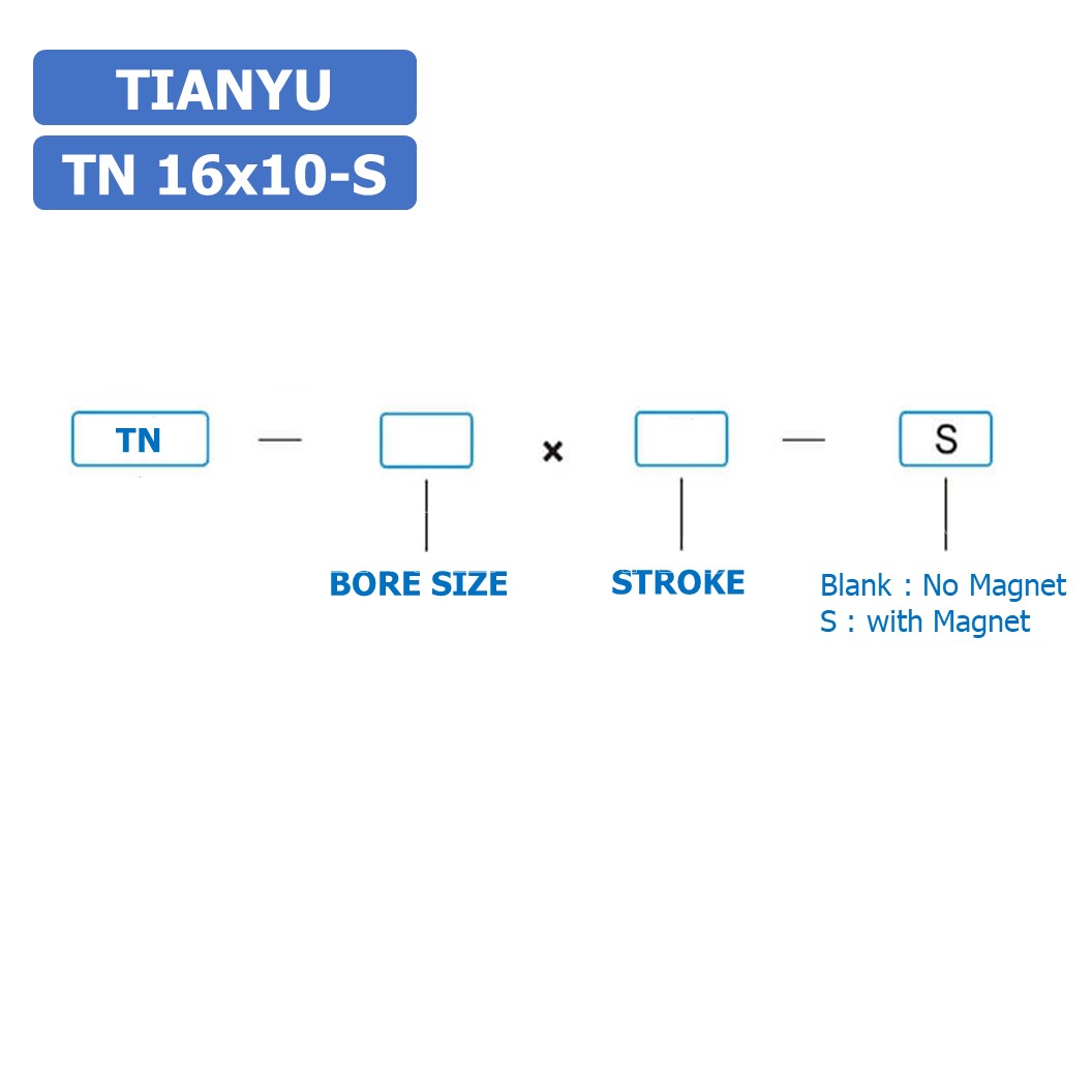(1ชิ้น) TN 16x10-S กระบอกลม แบบแกนคู่ กระบอกลมคอมแพ็ค 2 แกน Twin-Rod Cylinder compact Double-shaft Air Pneumatic