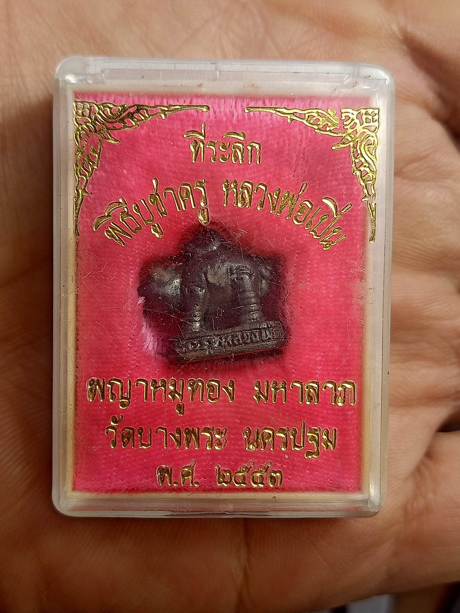 พญาหมูทอง หลวงพ่อเปิ่น วัดบางพระ นครปฐม พร้อมกล่อง (SKU-00484)
