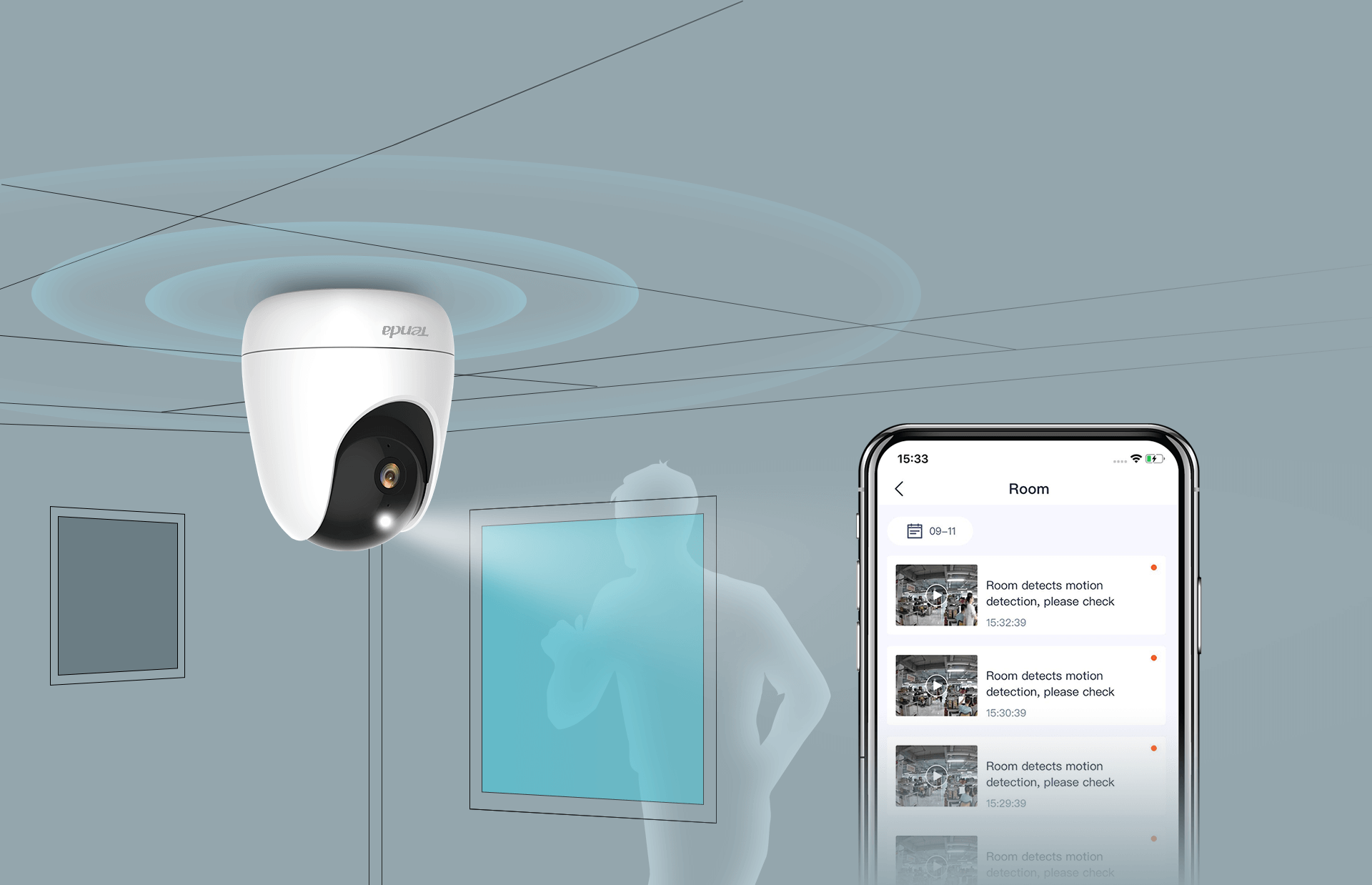 Tenda CP6 IP Camera WiFi ภาพคมชัดความละเอียด 2K /กล้องวงจรปิด