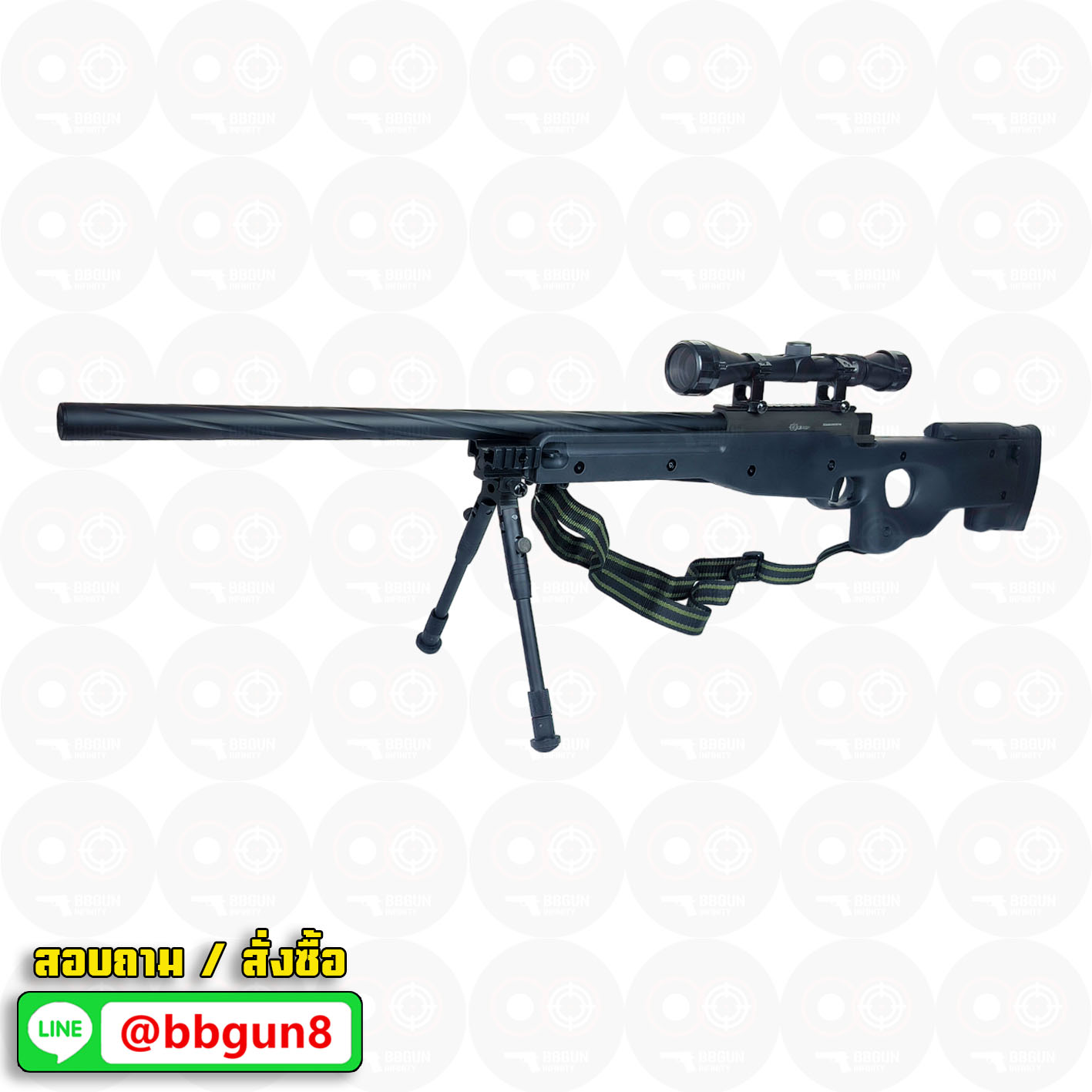 บีบีกันสไนเปอร์ WELL MB01 Upgraded Version Sniper Rifle (Black) BB GUN Sniper