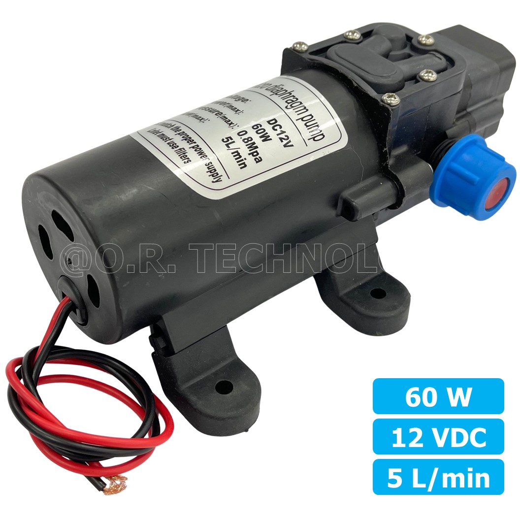 (1ชิ้น) 0142YB-12-60 ปั๊มน้ำ ปั๊มพ่นหมอก ไดอะแฟรมปั๊ม 60W 12VDC 5L/min Micro Diaphragm Pump