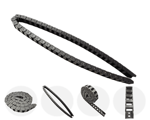 NC0707 กระดูกงูร้อยสายไฟ Cable Drag Chain แบบเปิด ขนาด 7×7 mm R18
