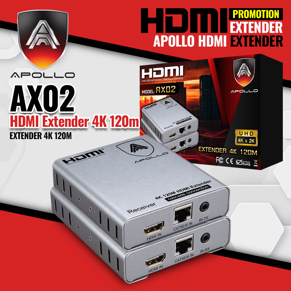 Apollo HDMI Extender รุ่น AX02 4K 120m