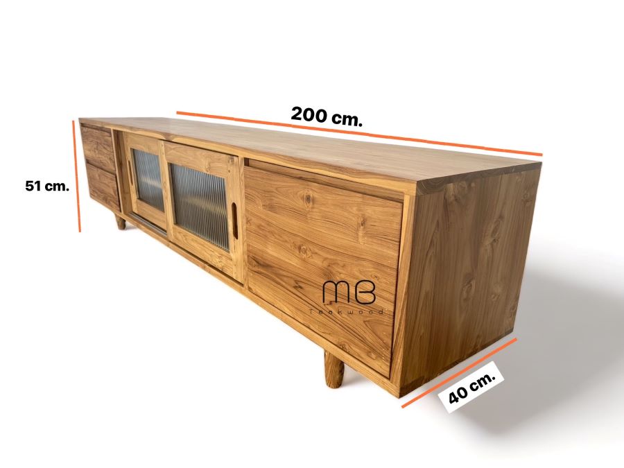 ตู้วางทีวีไม้สัก