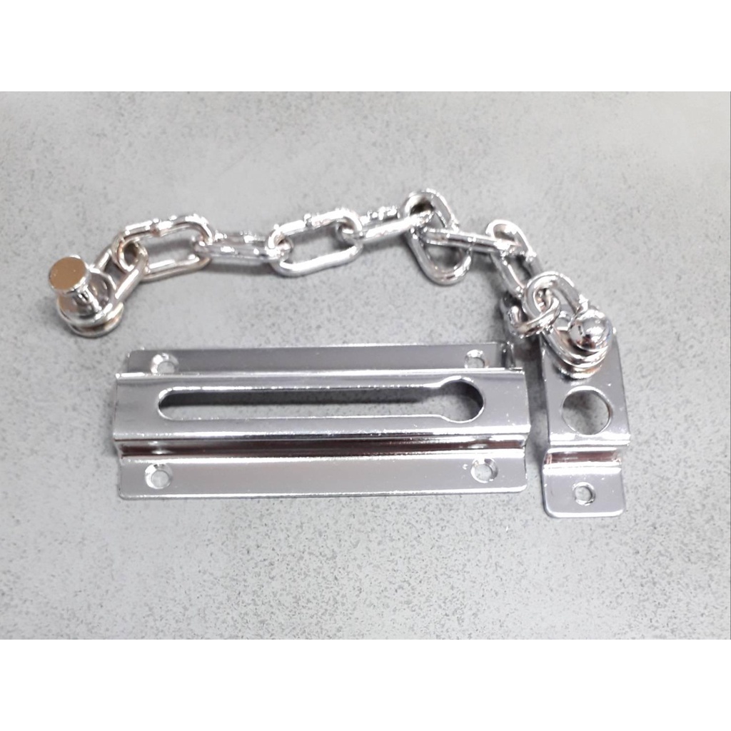 กลอนโซ่ สี่เหลี่ยม สีโครเมี่ยม / สีรมดำ (ราคารวมแวท) กลอนประตู กลอนคล้องโซ่ กลอนโซ่รูปสี่เหลี่ยม สำหรับคล้องประตู