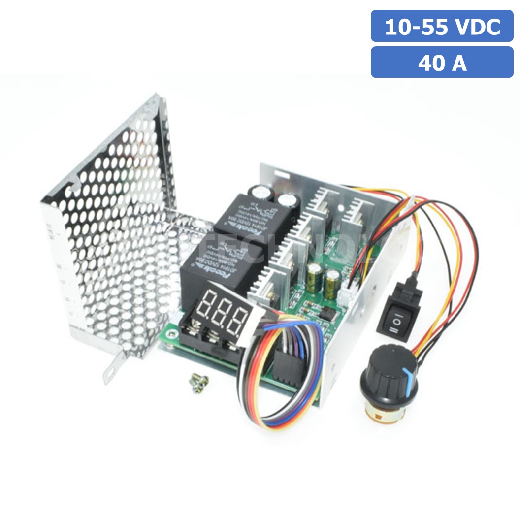 XQ921-C เครื่องควบคุมความเร็วรอบมอเตอร์ DC พร้อมสวิตช์หมุนกลับทาง 40A 10-55VDC PWM Motor Speed Controller CW CCW Reversible Switch