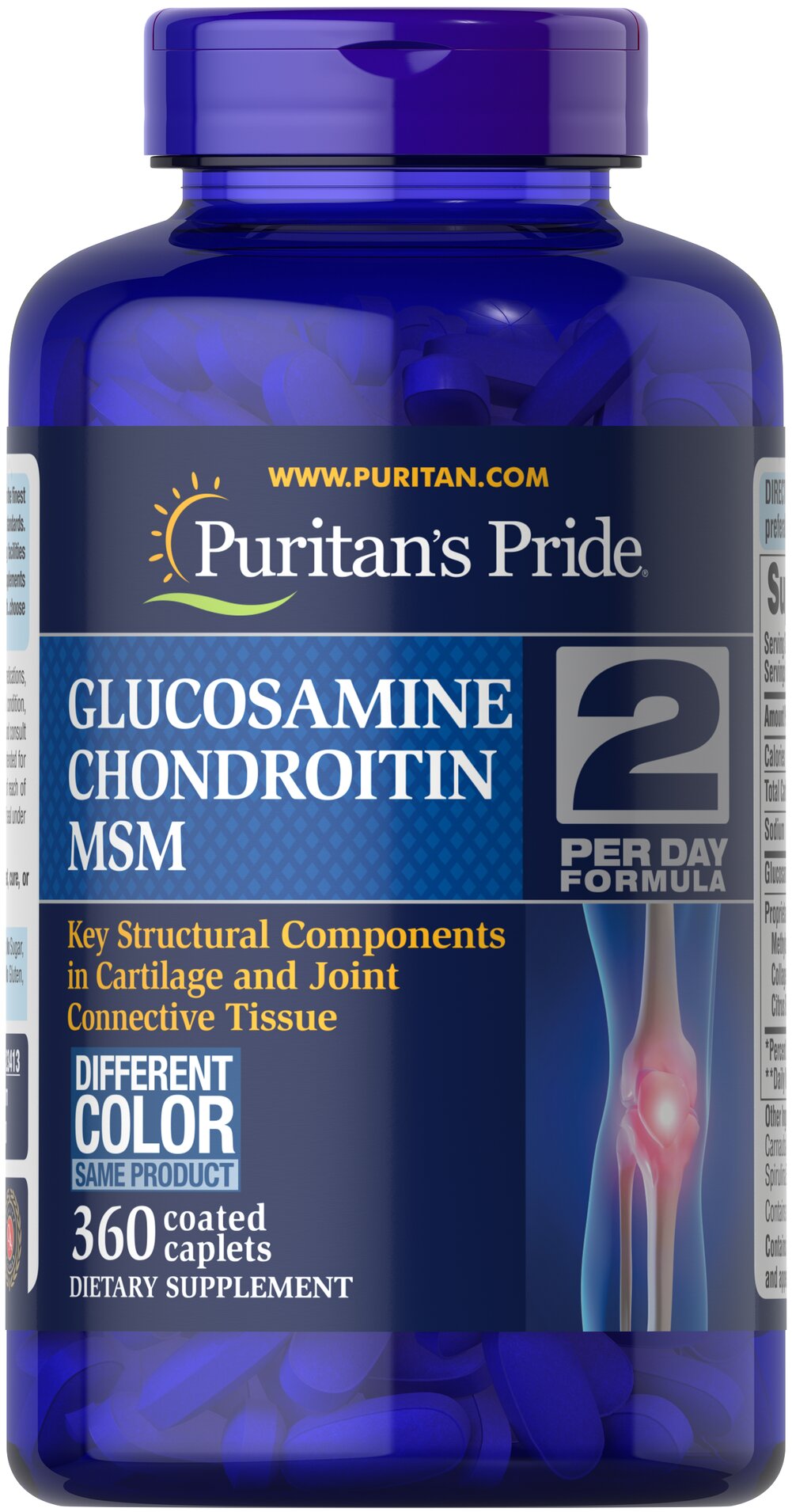 ขวดใหญ่ Puritan's pride Glucosamine Chondroitin MSM 360 caplets กลูโคซามีน บำรุงข้อ