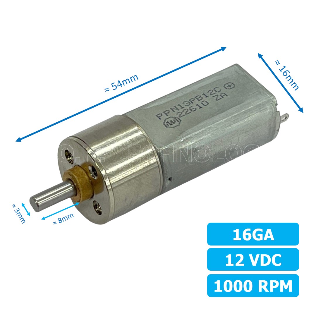 (1ชิ้น) XU910 มอเตอร์ มอเตอร์เกียร์ 16GA 12VDC 1000RPM Gear Motor DC 16GA แกนขนาด 3mm D Shaft มอเตอร์ทดเฟือง มอเตอร์รถ