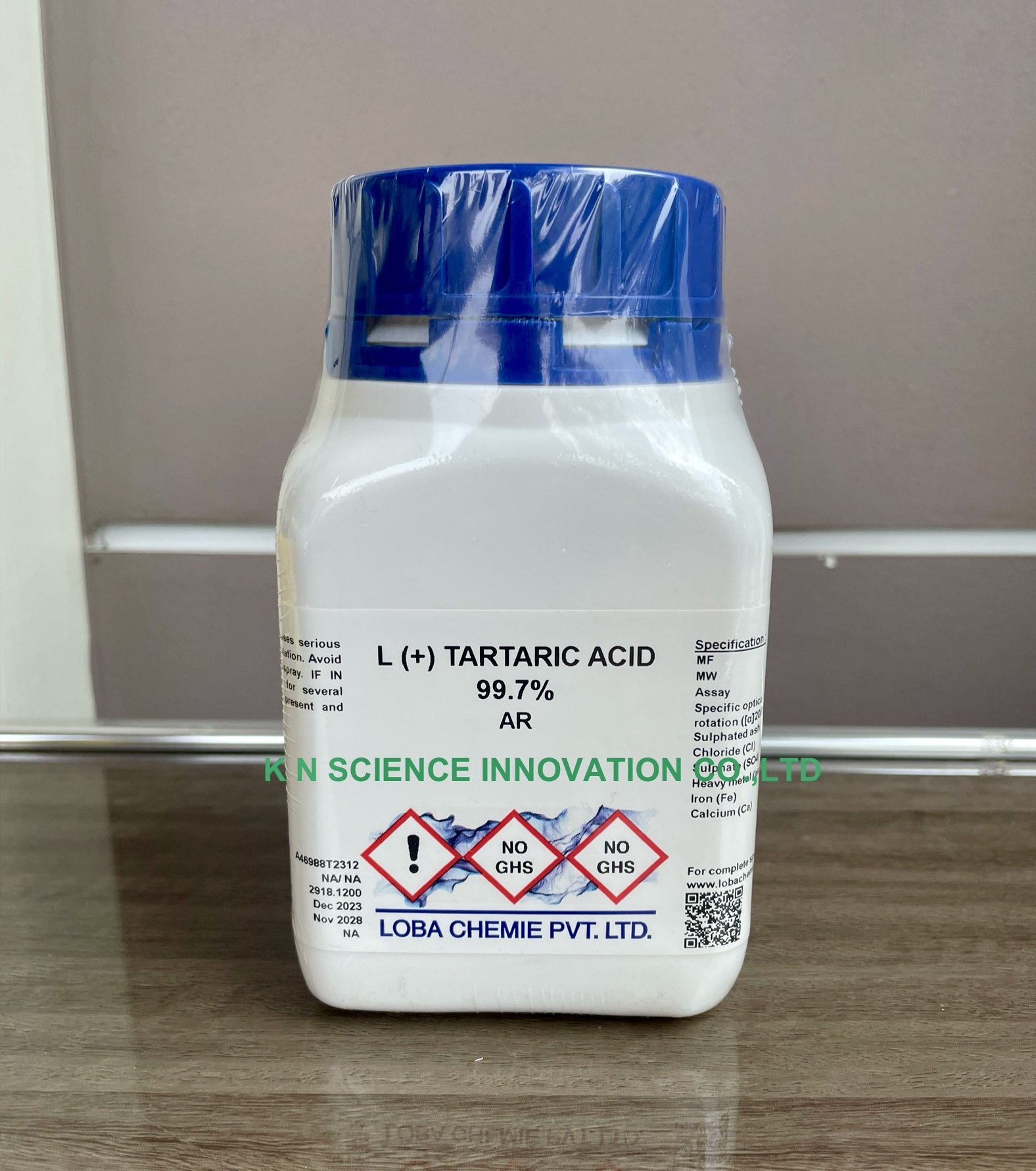 L (+) Tartaric acid, 99.7%, AR ,500 g ,Loba 0619700500