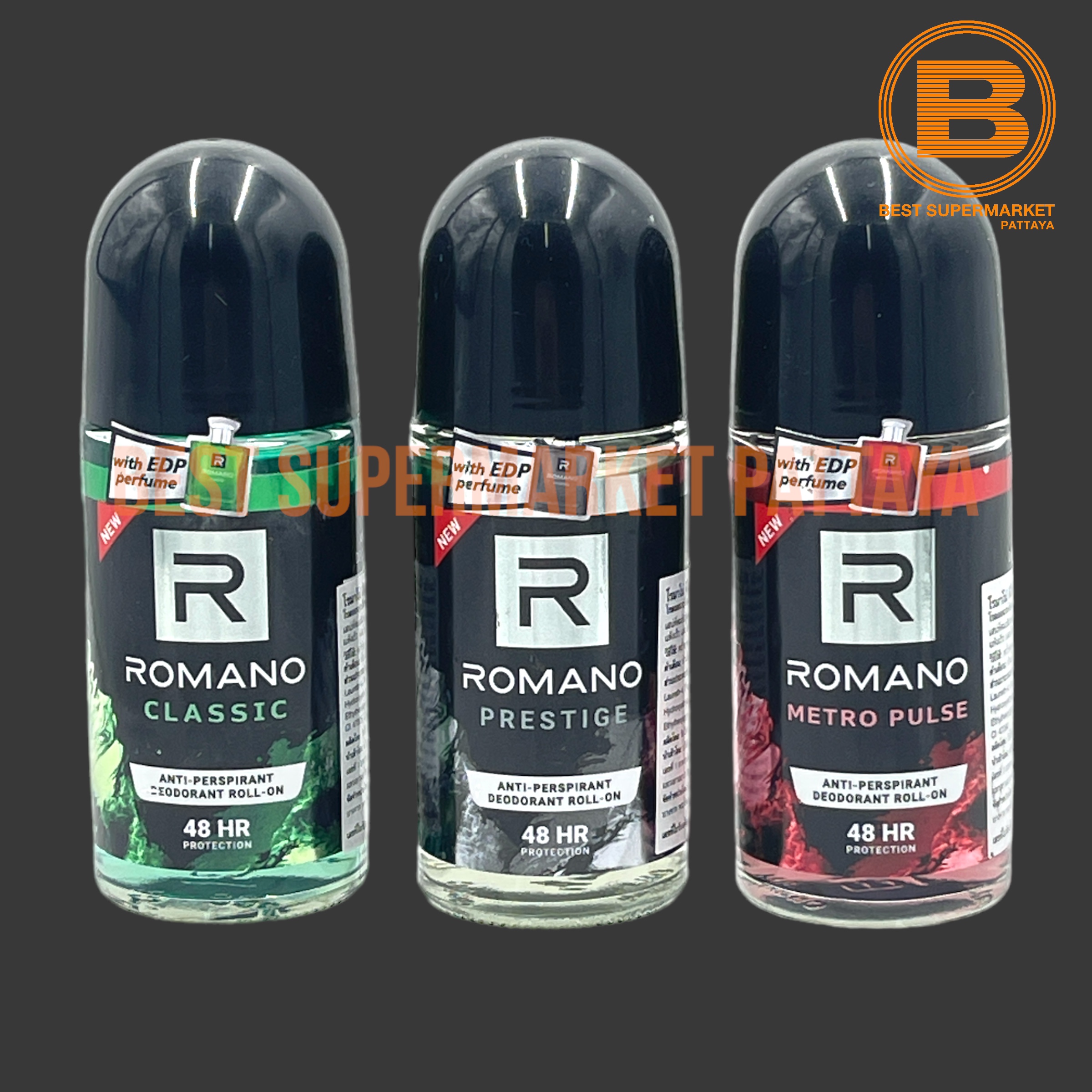 โรมาโน่ ดีโอโดแรนท์ โรล-ออน 50 มล. Romano Deodorant Roll-On 50 ml.