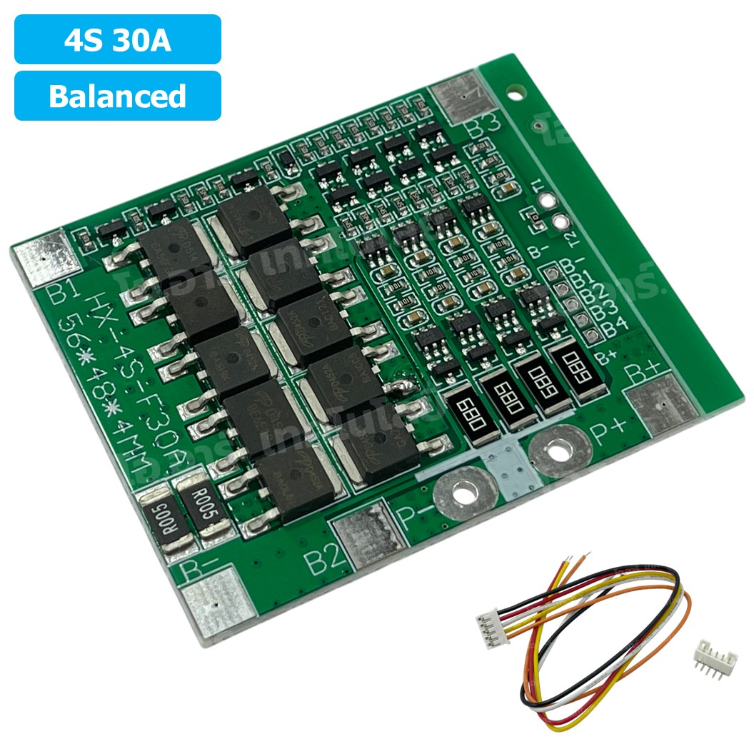 CM644 4S 30A Balanced โมดูลชาร์จแบตเตอรี่ BMS 4-Series 30A 18650 Lithium Battery Protection Module 4S30A Bal แบตลิเธียม โมดูลชาร์จถ่าน 18650