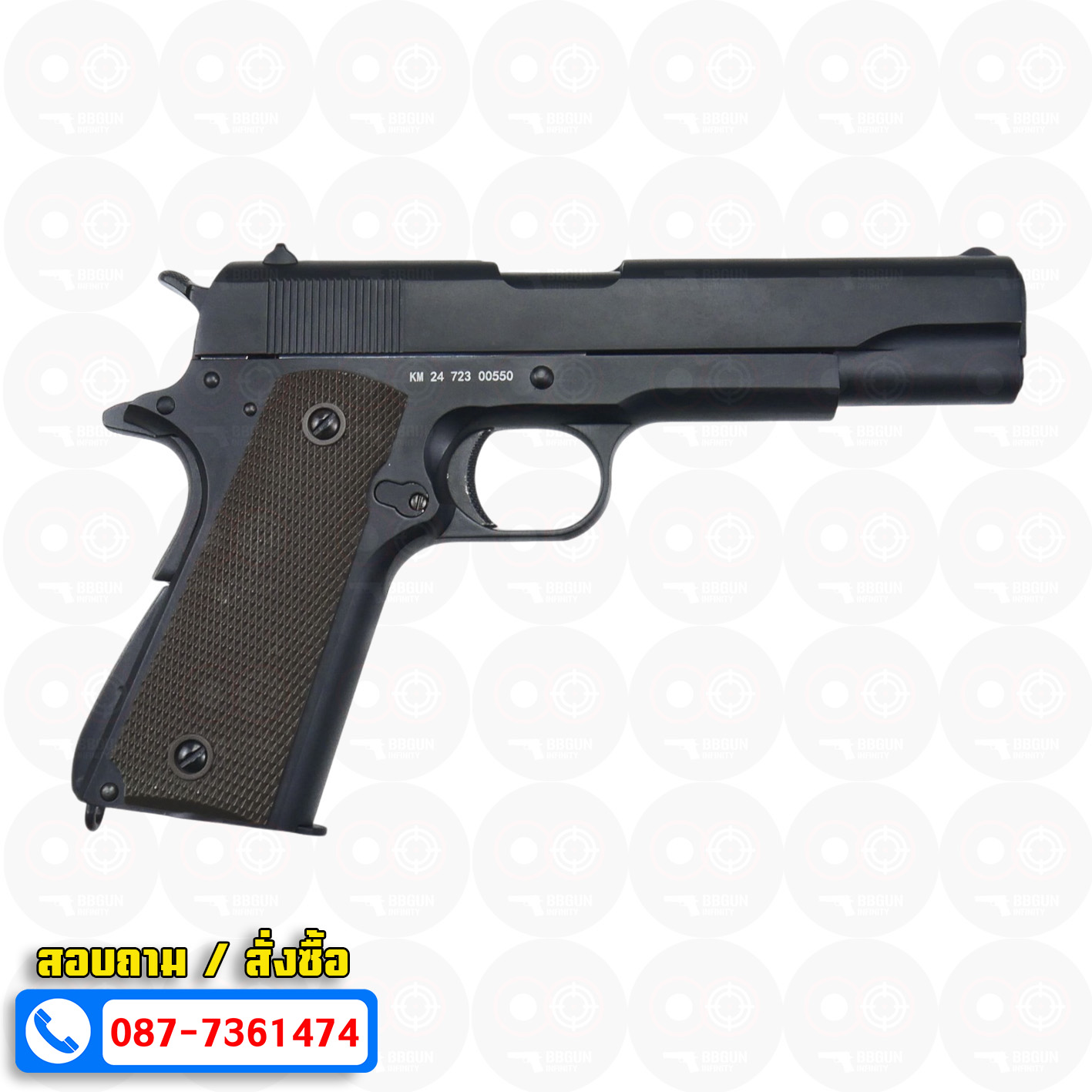 บีบีกันอัดแก๊ส Colt M1911 A1 Double Bell 723 สีดำ BB GUN