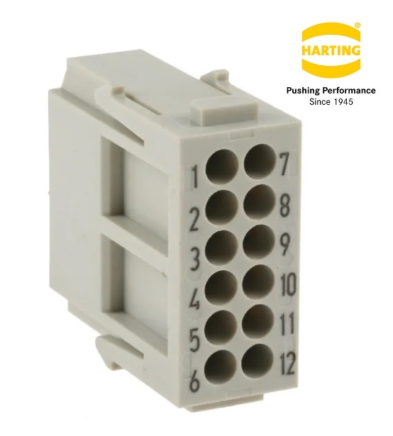 09140123001 Han DD Modular Series male Module, 12 Way, 2 Row,10A, 250V