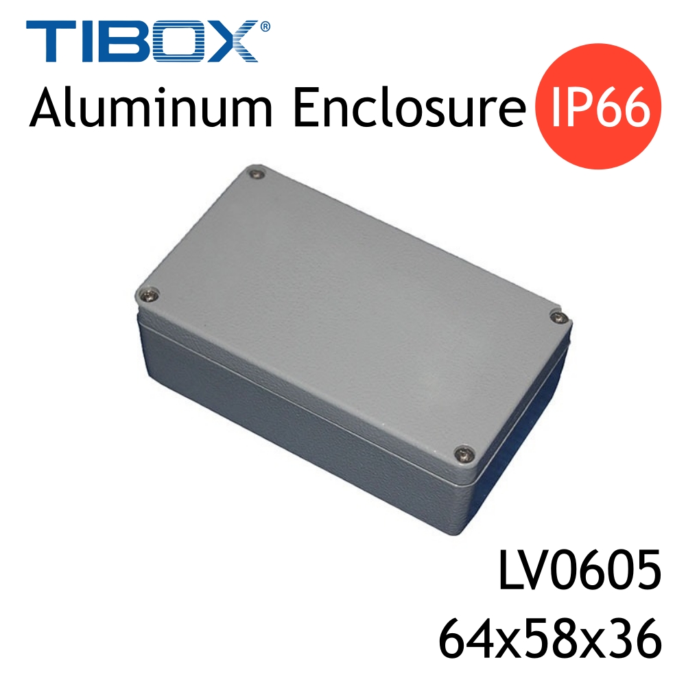 LV0605 กล่องอลูมิเนียมพร้อม (Aluminum Enclosure IP66) Size : W64×H58×D36 mm.TIBOX