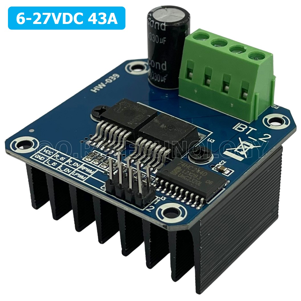 (1ชิ้น) NA105 โมดูลขับมอเตอร์ 6-27VDC 43A High Power Motor Driver BTS7960 ไดร์ฟมอเตอร์ กระแสสูง