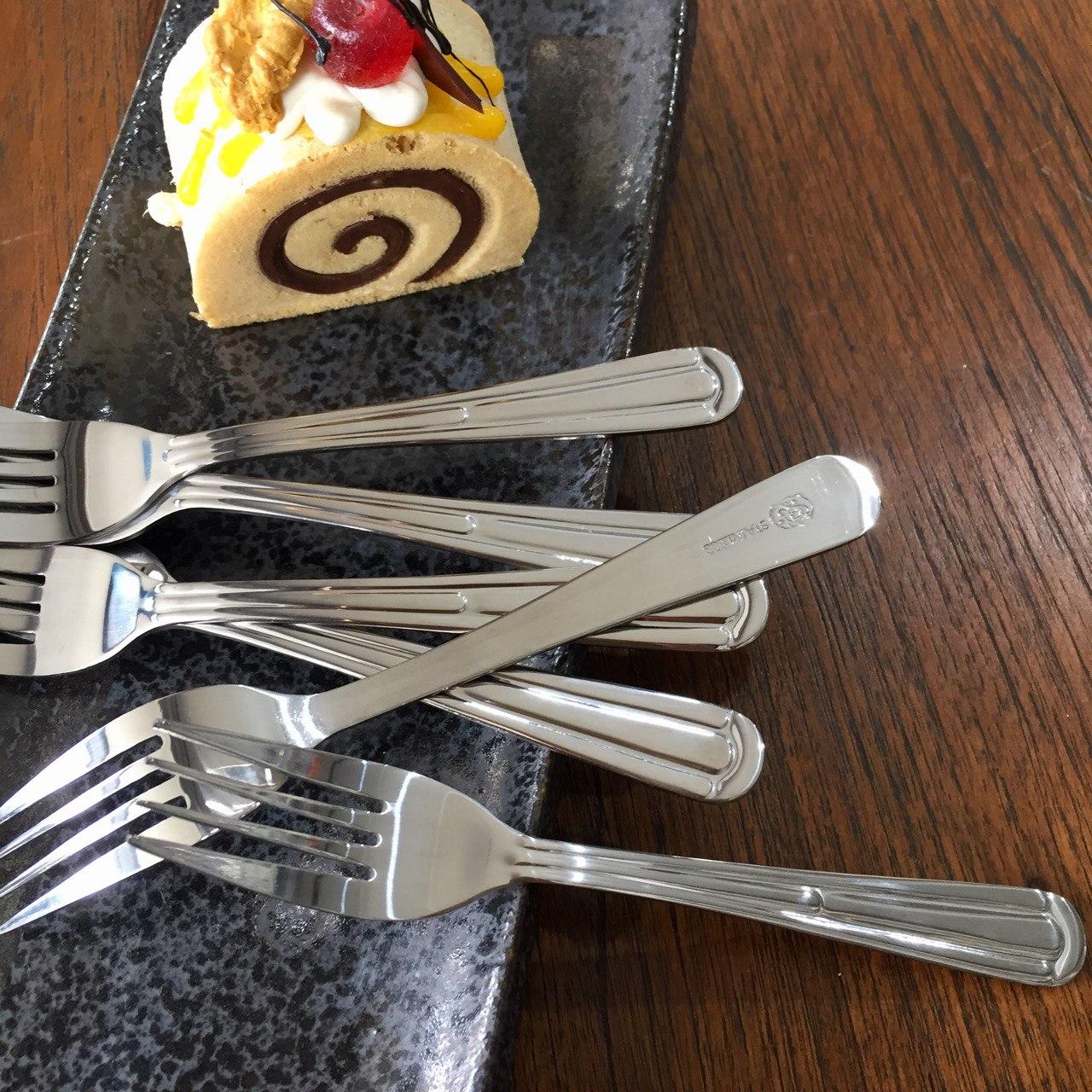 ส้อมขนมหวาน ส้อมหวาน ส้อมชา ส้อมจิ้มผลไม้สเตนเลส ส้อมสแตนเลส 6ชิ้น / ชุด รหัส59-11