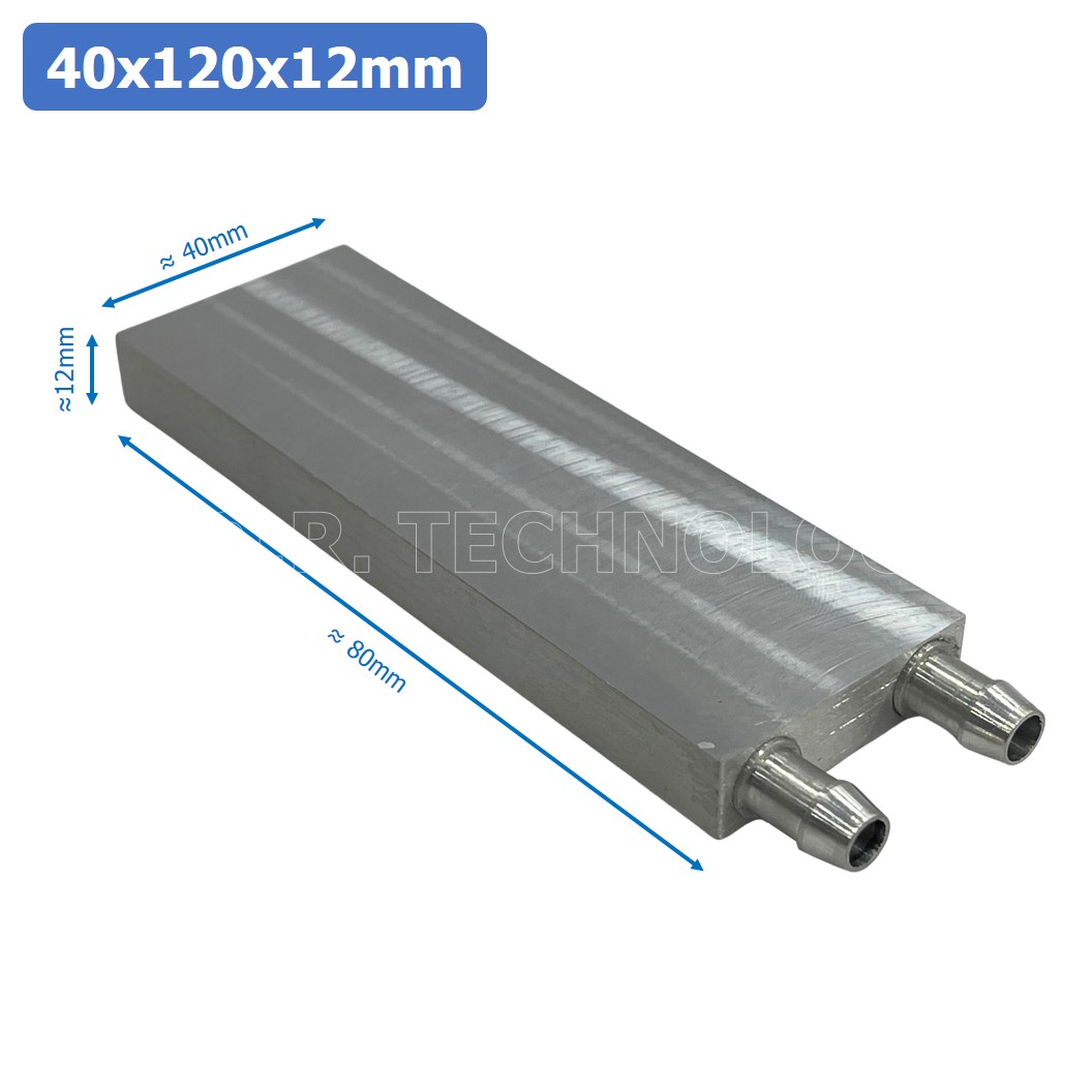 (1ชิ้น) NA563 บล็อกน้ำระบายความร้อน ขนาด 40x120x12mm บล็อกน้ำ อลูมิเนียมบล็อก Water Cooling Head Water Cooling Plate Aluminium block 40*120*12mm แผ่นร้อนเย็น