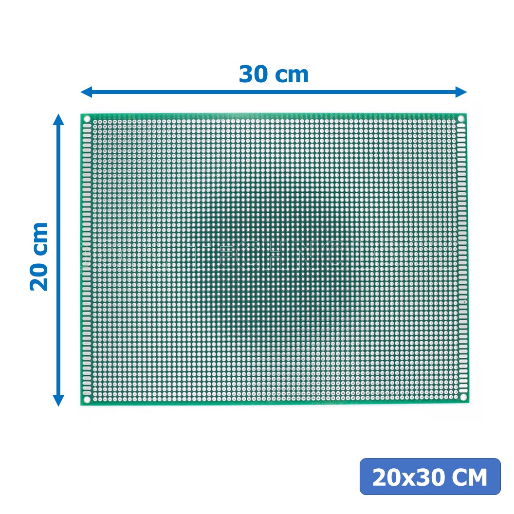 (1ชิ้น) NC053 แผ่น PCB แผ่นปริ้น แบบ 2หน้า แผงไข่ปลา บอร์ดไข่ปลา แผ่นทดลอง ขนาด 20x30 cm Universal PCB Prototype Board Double-Side 2.54mm Hole pitch