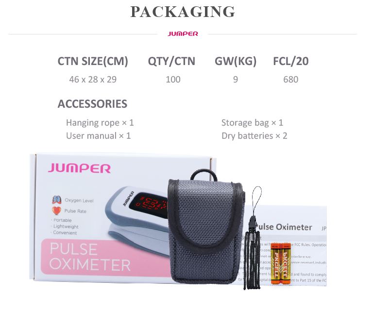 เครื่องวัดออกซิเจนปลายนิ้ว รุ่น JD-500E