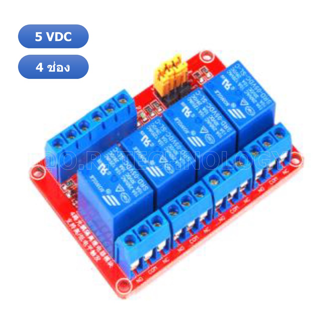 (1ชิ้น) BA055 รีเลย์ 4 ช่อง 5VDC High and Low Level Trigger Relay Module