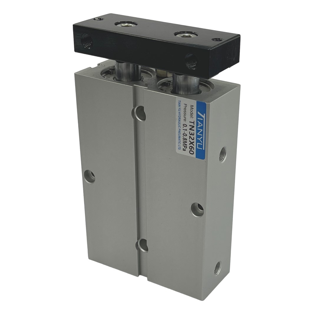 TN 32x60 กระบอกลม แบบแกนคู่ กระบอกลมคอมแพ็ค 2 แกน Twin-Rod Cylinder compact Double-shaft Air Pneumatic TN32x60