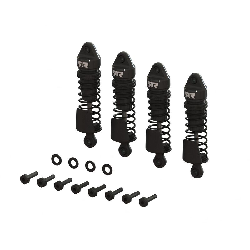 ARA-1567 Aluminum Shock Set, 58mm Length, 1000 cSt Oil (4), Black: GROM