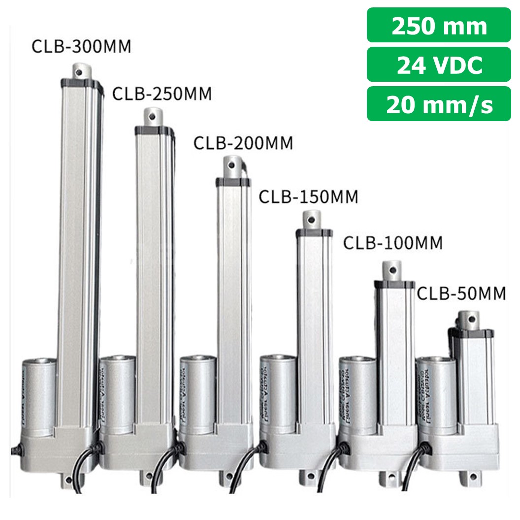 CLB-250 24VDC มอเตอร์ก้านชัก ระยะชัก 250mm 20mm/s 700N Electric Linear Actuator Low Noise เสียงรบกวนน้อย พัตเตอร์ไฟฟ้า Putter มอเตอร์แกนชัก