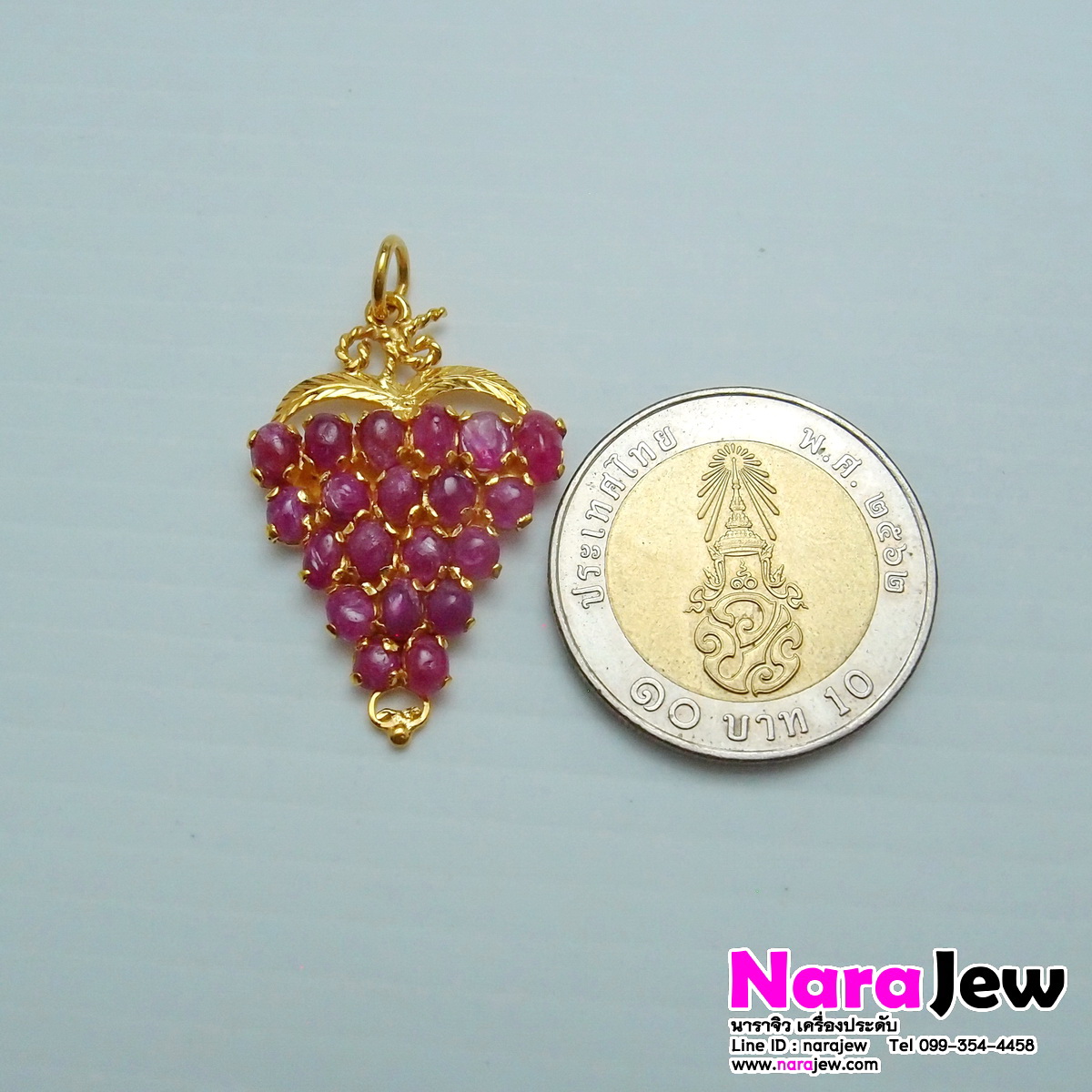 จี้ทับทิมแท้ จี้พวงองุ่น งานเก่า สวยคลาสิค