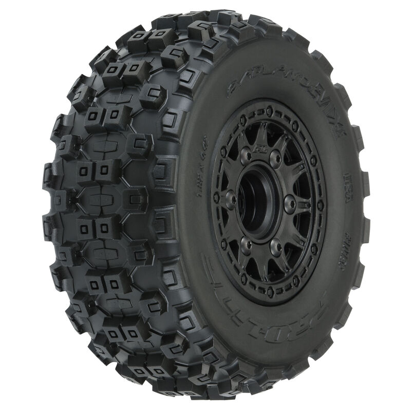 PRO1015610 1/10 Badlands MX M2 Fr/Rr 2.2"/3.0" SC Mounted 12mm Blk Raid (2)