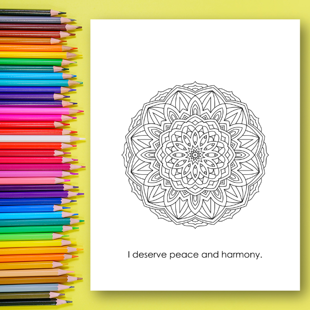 สมุดระบายสีแมนดาลาแบบง่ายสำหรับฝึกสมาธิ Easy Mandala Coloring Book พร้อมคำคมสร้างแรงบันดาลใจ