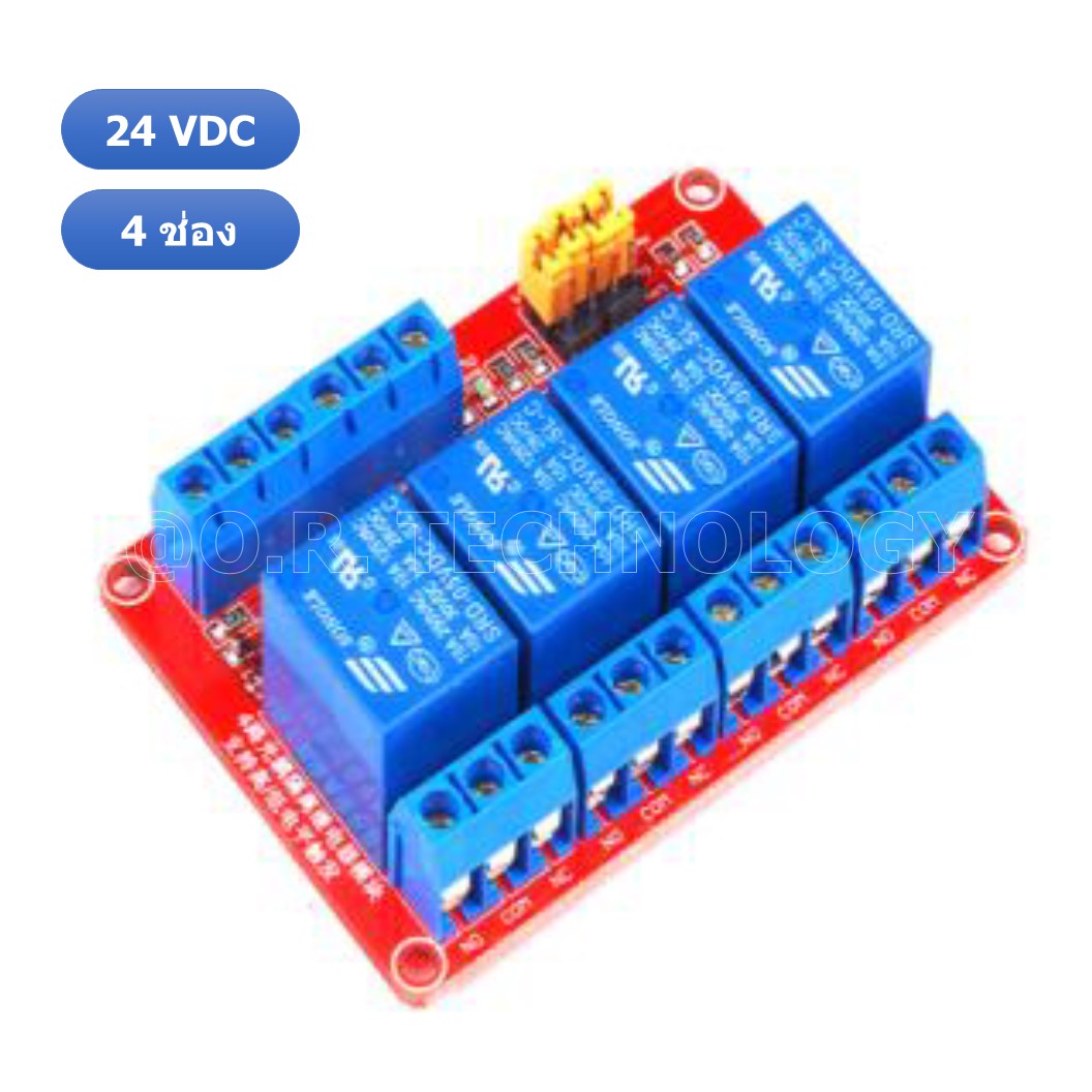 (1ชิ้น) BA057 รีเลย์ 4 ช่อง 24VDC High and Low Level Trigger Relay Module