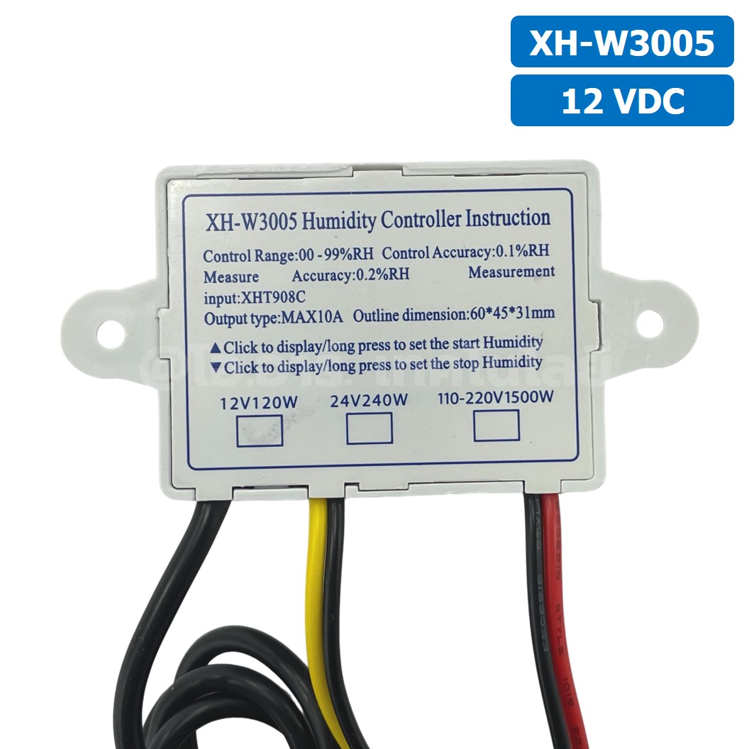 XH-W3005 12VDC เครื่องควบคุมอุณหภูมิ และความชื้น Digital Temperature and Humidity Controller Thermostat Switch Probe DC 12V