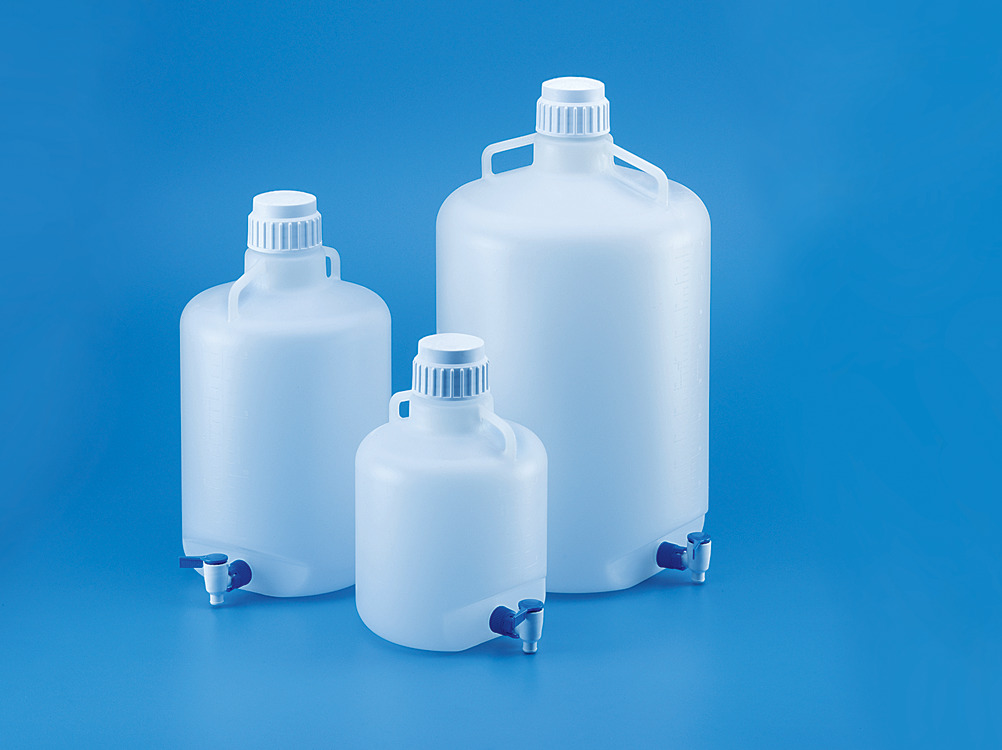 Carboywith Stopcock PP ถังพลาสติกบรรจุสารแบบมีก๊อก สามารถ Autoclave ได้ T583