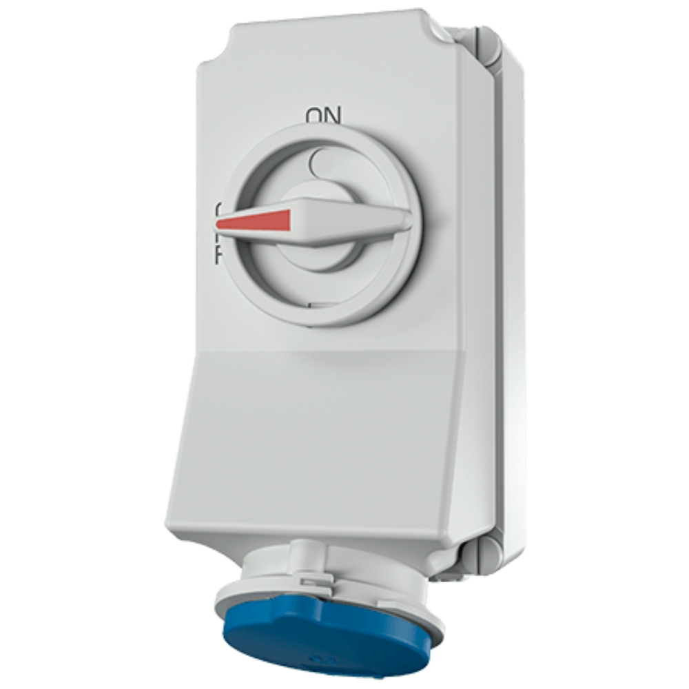 5696A MENNEKES ปลั๊กตัวเมียติดผนัง พร้อมสวิทว์และ DUO-Interlock (2P+E) 32A 230V IP44