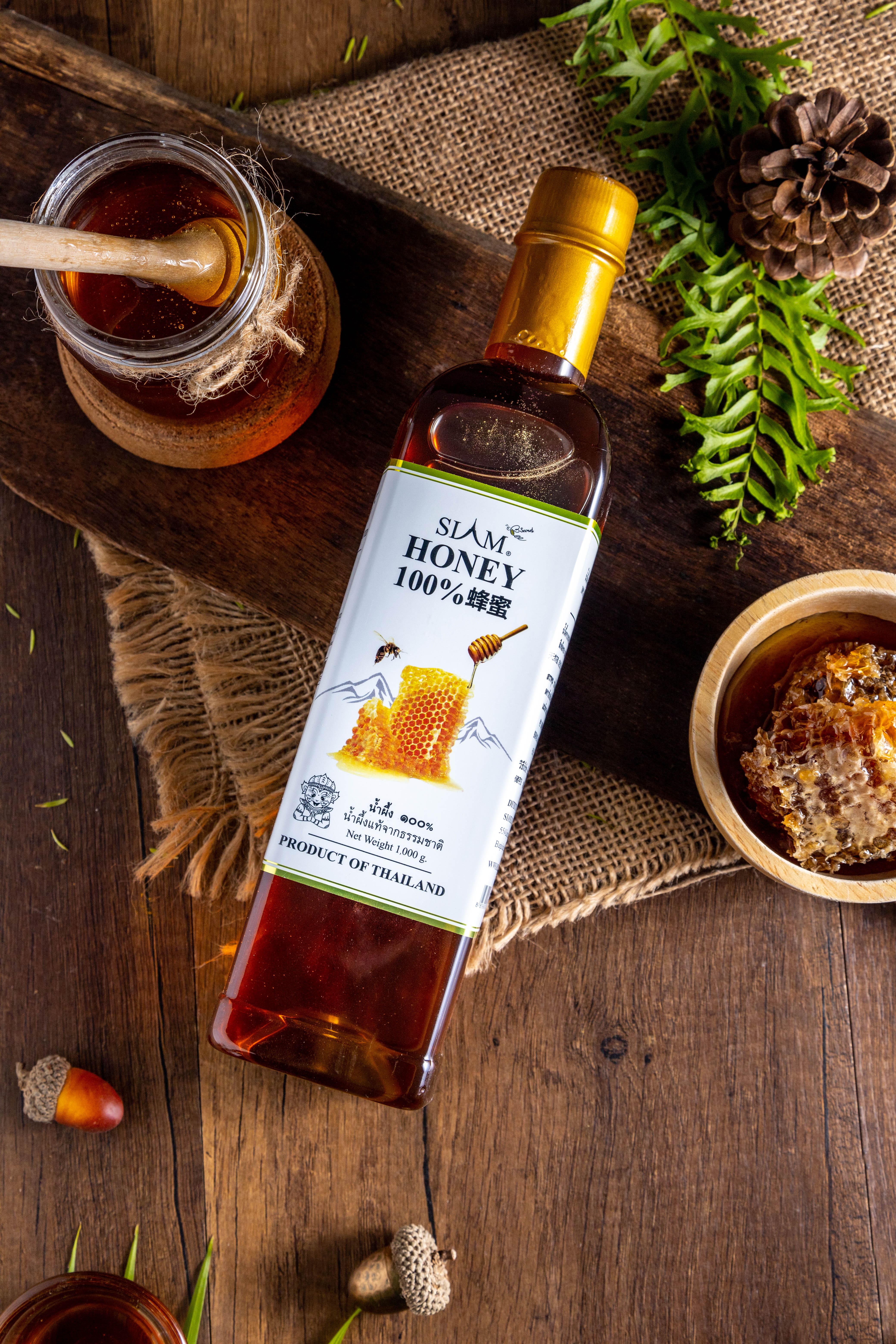 100% 纯蜂蜜，五月蜜，暹罗蜜蜂秘方蜂蜜 | SIAM BEE SECRET 100% PURE HONEY 1000 g