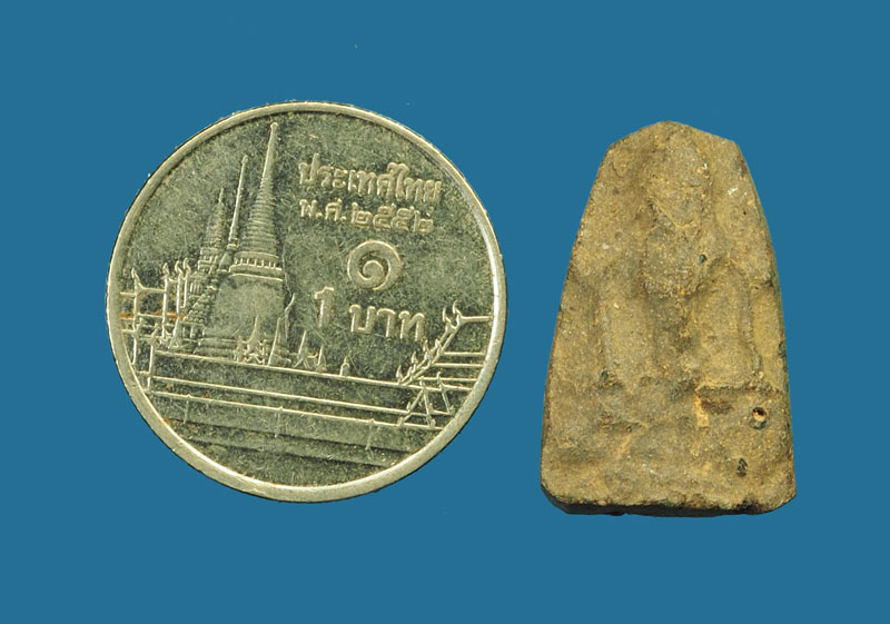 *30563 พระแผงตัดเดี่ยว หัวใจกำแพงกรุ เตาทุเรียง สุโขทัย เนื้อดิน 13