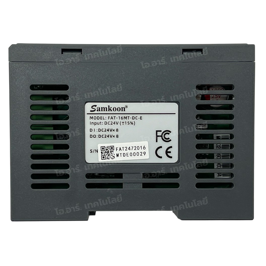 SAMKOON PLC FAT-16MT-DC-E 24VDC 16IO 8IN 8OUT Transistor Output บอร์ดอุตสาหกรรม Interfaces: RS232, RS485, Ethernet, USB-C
